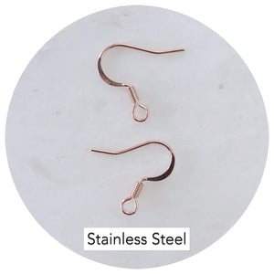 Stainless Steel Earring Hooks - Rose Gold - Lead & Nickel Free - 50 pcs