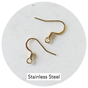 Stainless Steel Earring Hooks - Gold - Lead & Nickel Free - 50 pcs