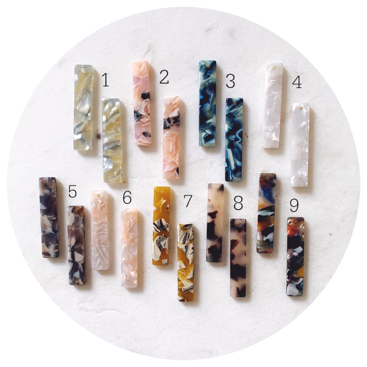 Acrylic Charms - 35mm Bar Rectangle - 1 Hole - 2pc