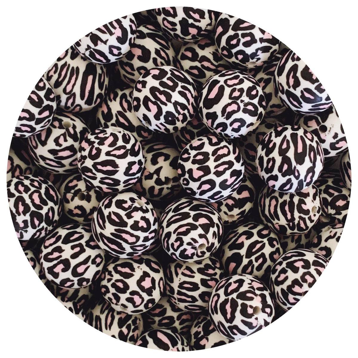 Pink Leopard - 19mm round - 5 Beads