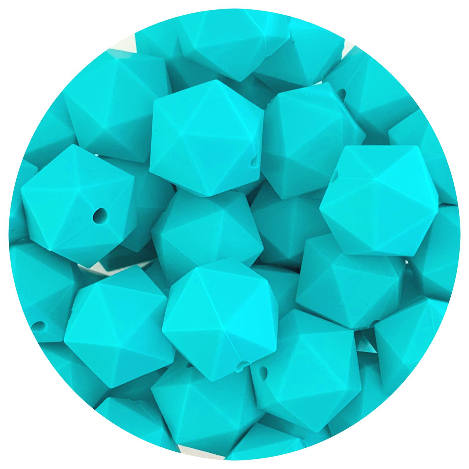 *CLEARANCE* Turquoise - 17mm Icosahedron - 20 Beads