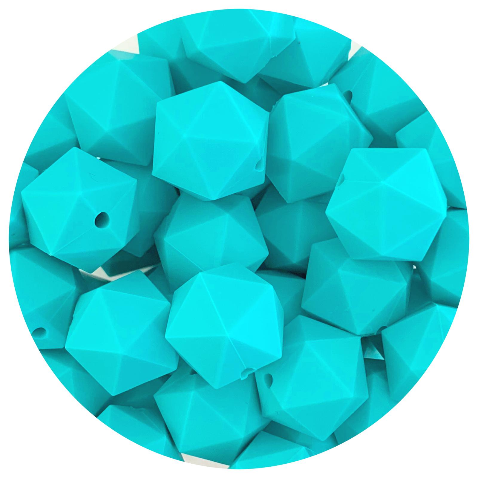 Turquoise - 17mm Icosahedron - 5 Beads