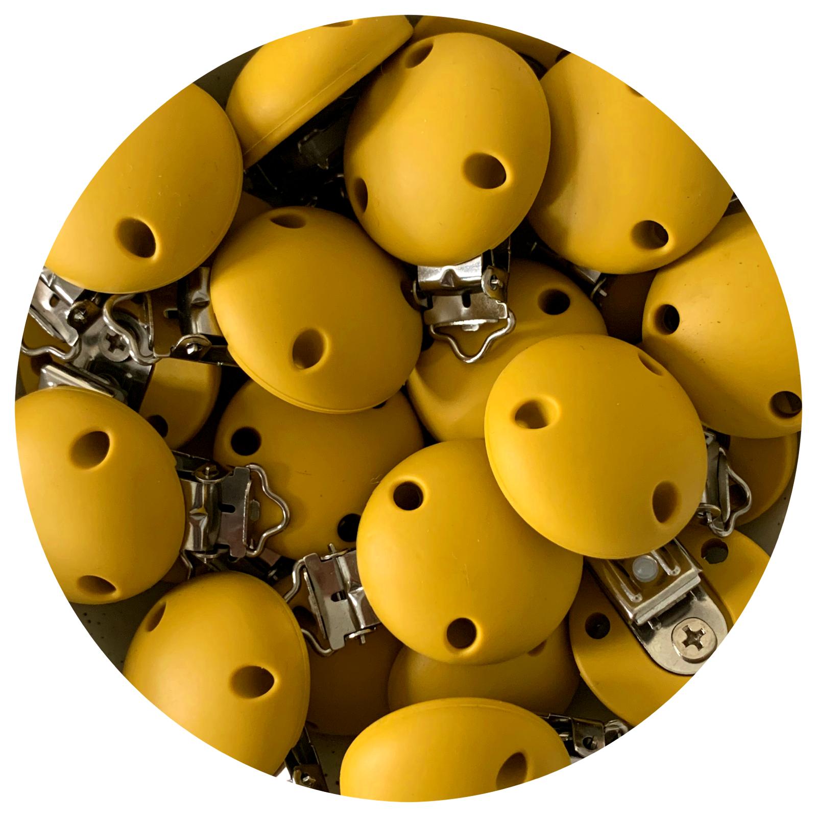 Mustard Yellow - Silicone Dummy / Pacifier Clip - Each