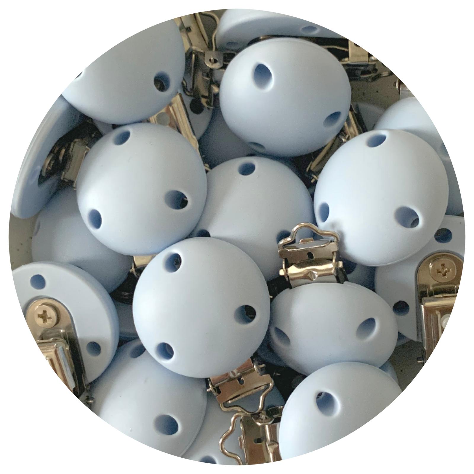 Pastel Blue - Silicone Dummy / Pacifier Clip - Each