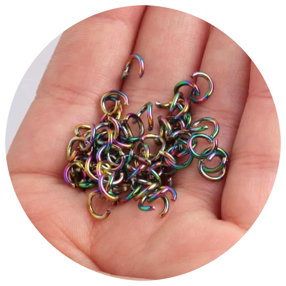 5mm Jump Rings - Rainbow Stainless Steel - 40 pcs