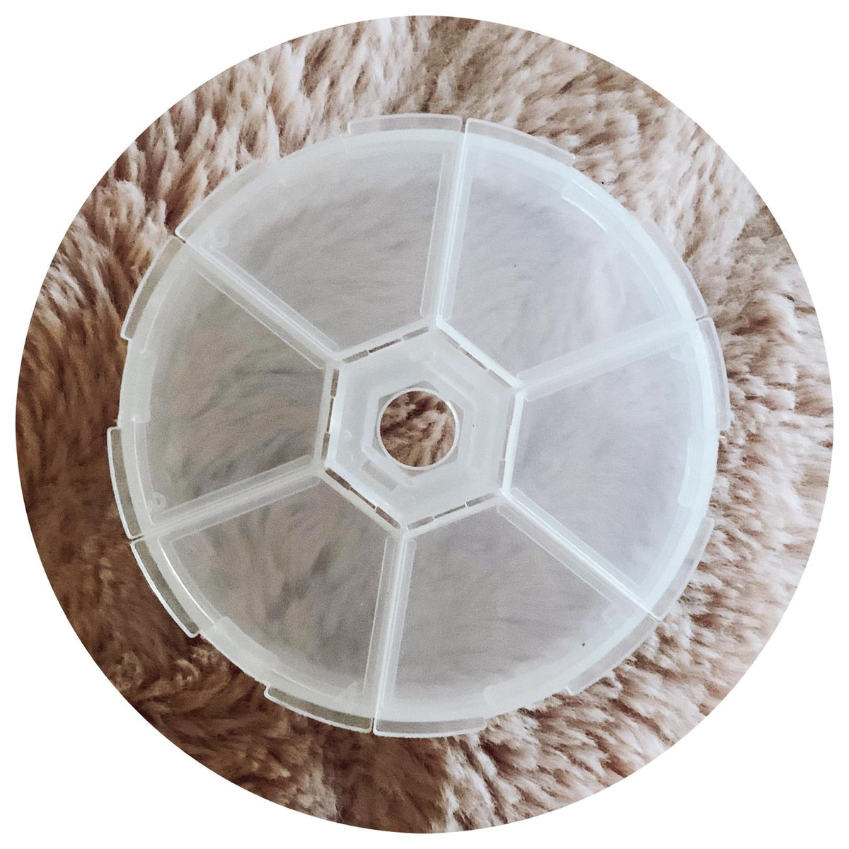 6-Grid Plastic Storage Container/Organiser - Circle