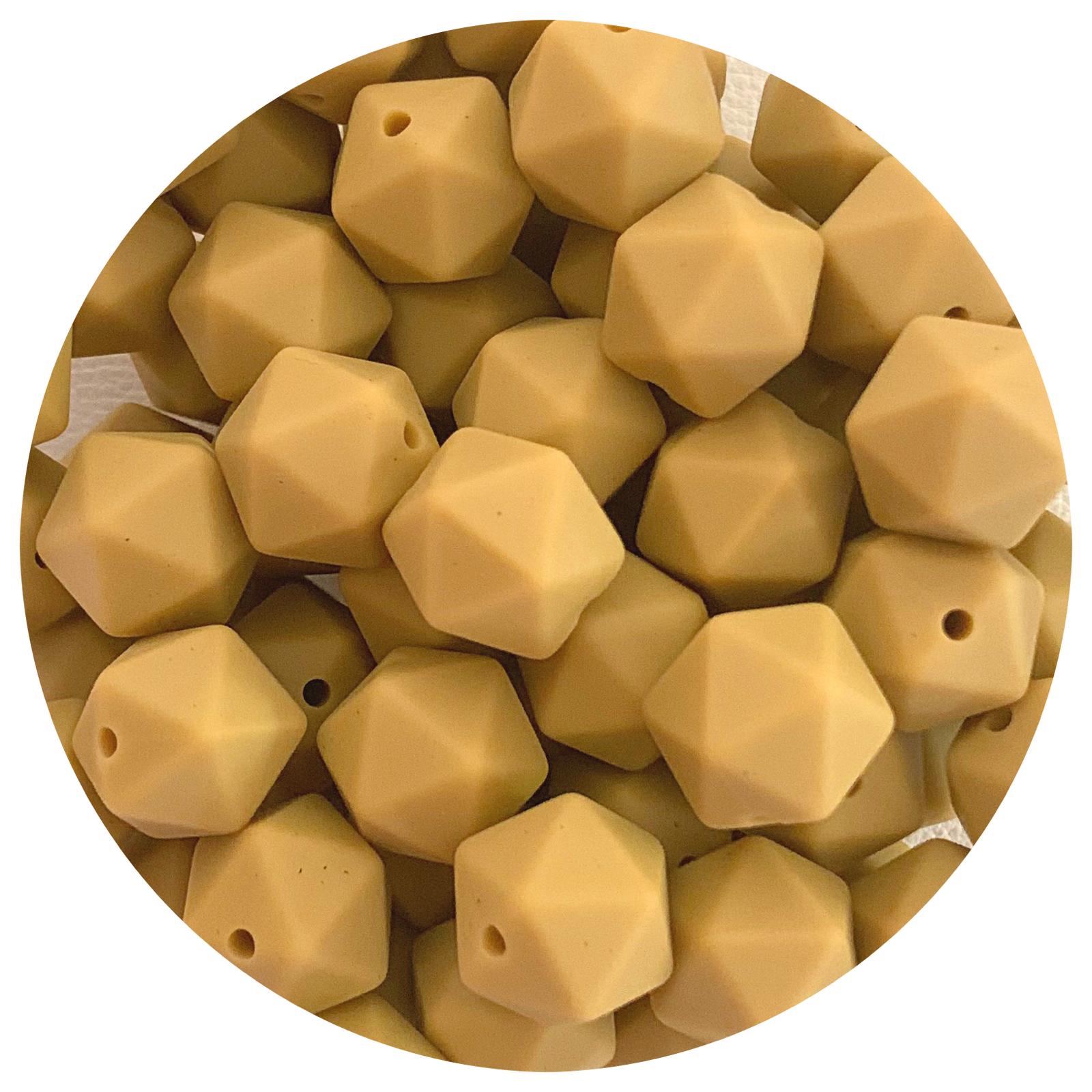 Butterscotch - 14mm Mini Icosahedron - 2 beads