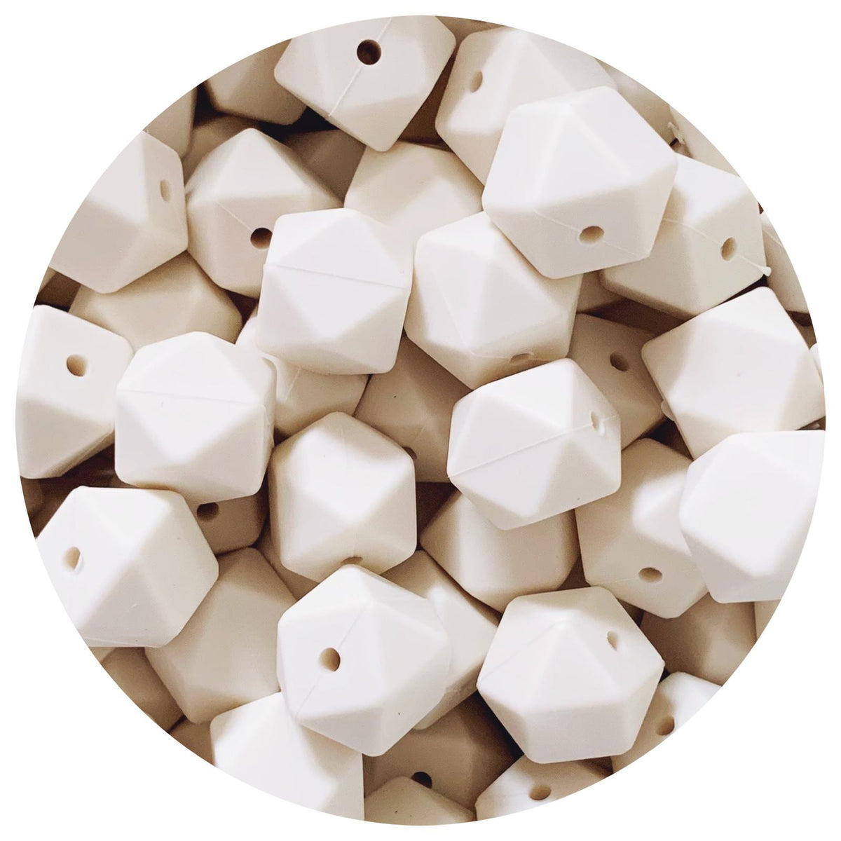 Linen - 17mm Hexagon - 10 Beads