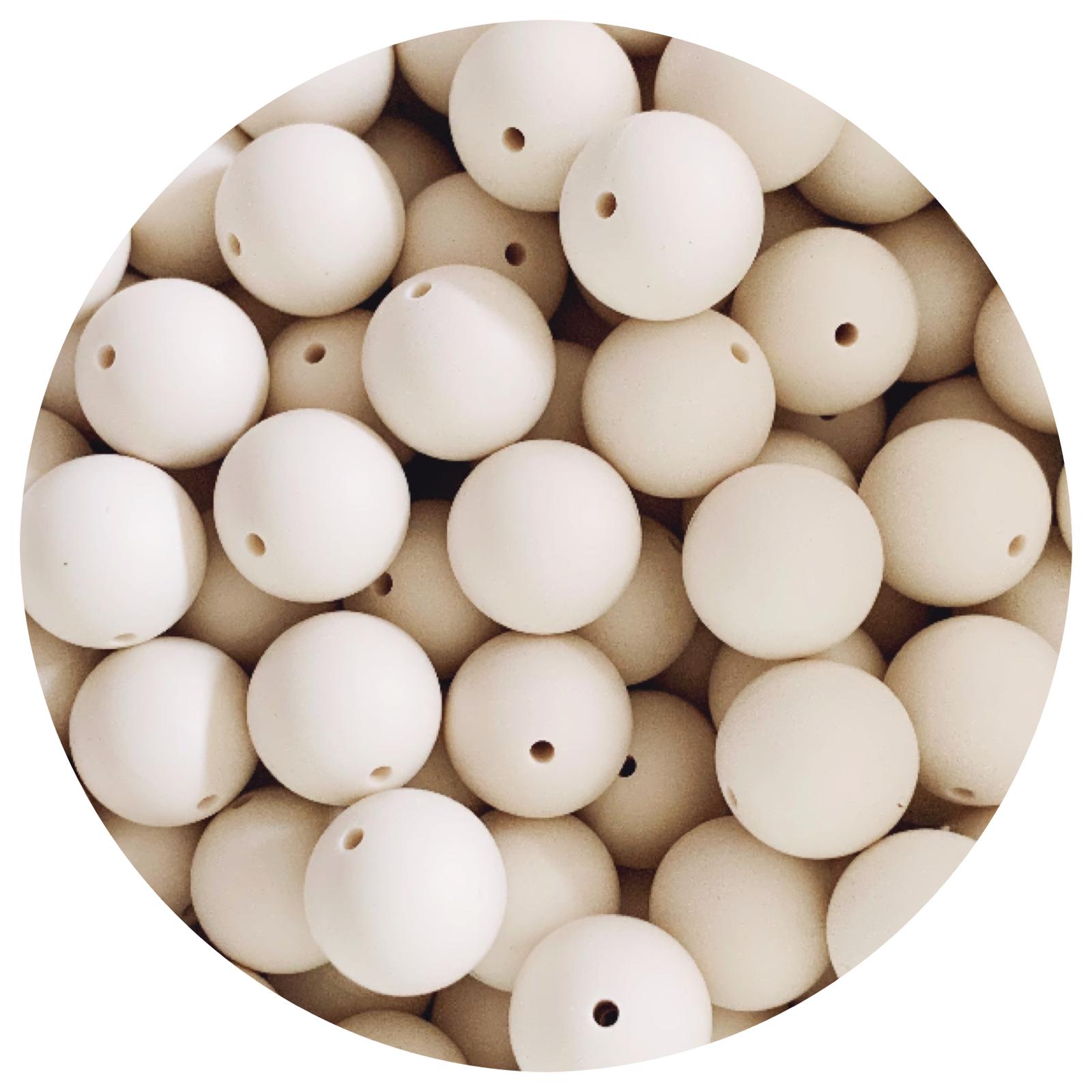 Linen - 19mm round - 5 Beads