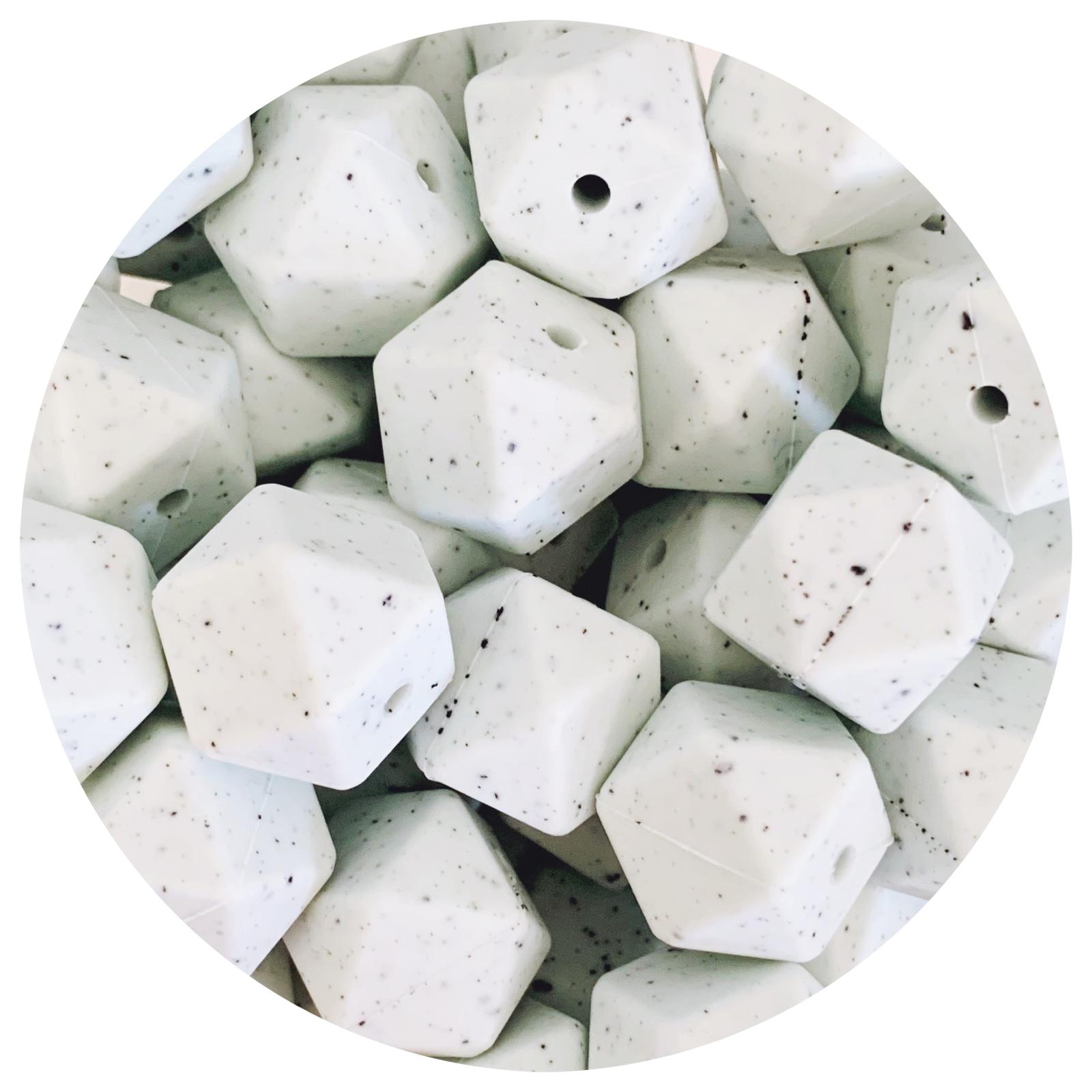 Seabreeze Speckled - 17mm Hexagon - 10 Beads
