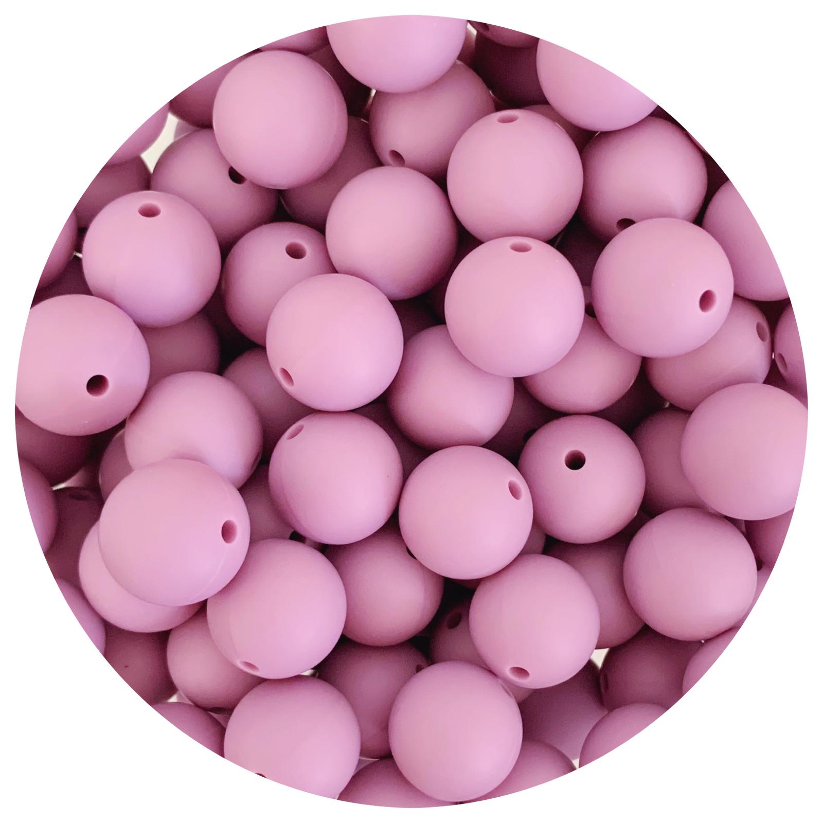 Mauve - 15mm round - 10 Beads