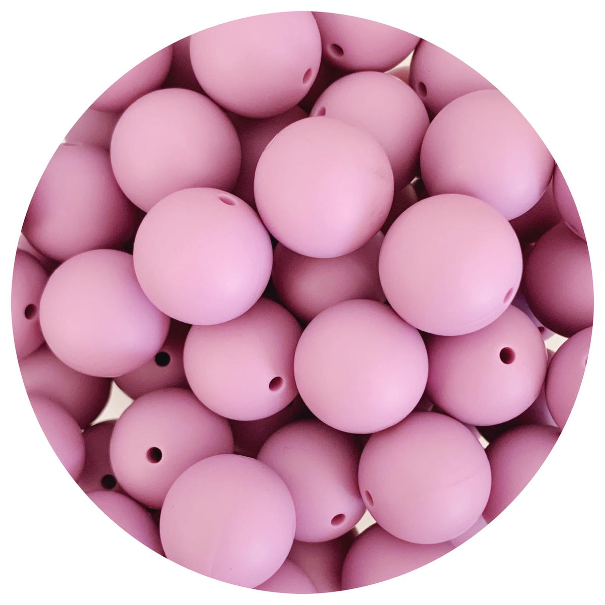 Mauve - 19mm round - 5 Beads
