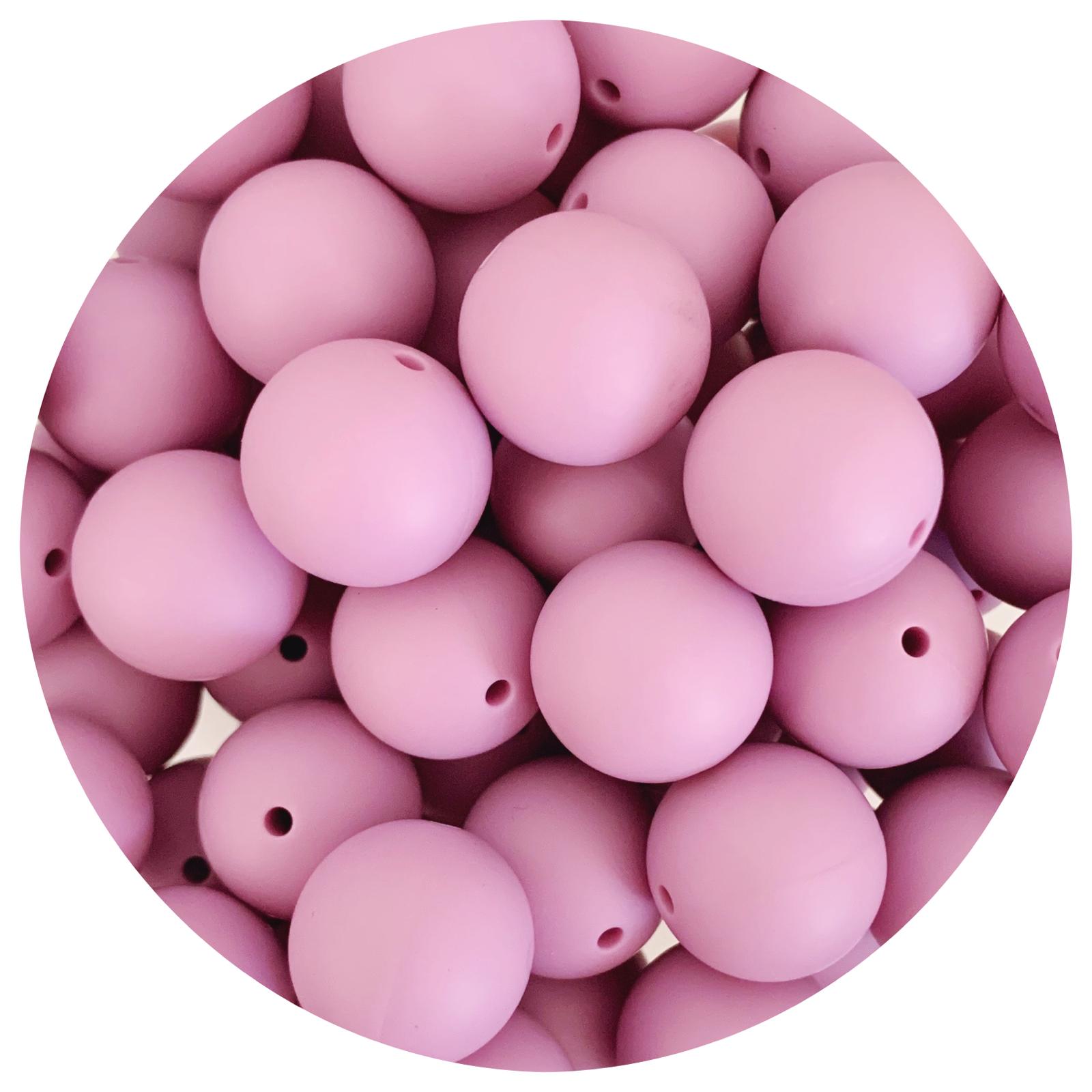 Mauve - 19mm round - 5 Beads