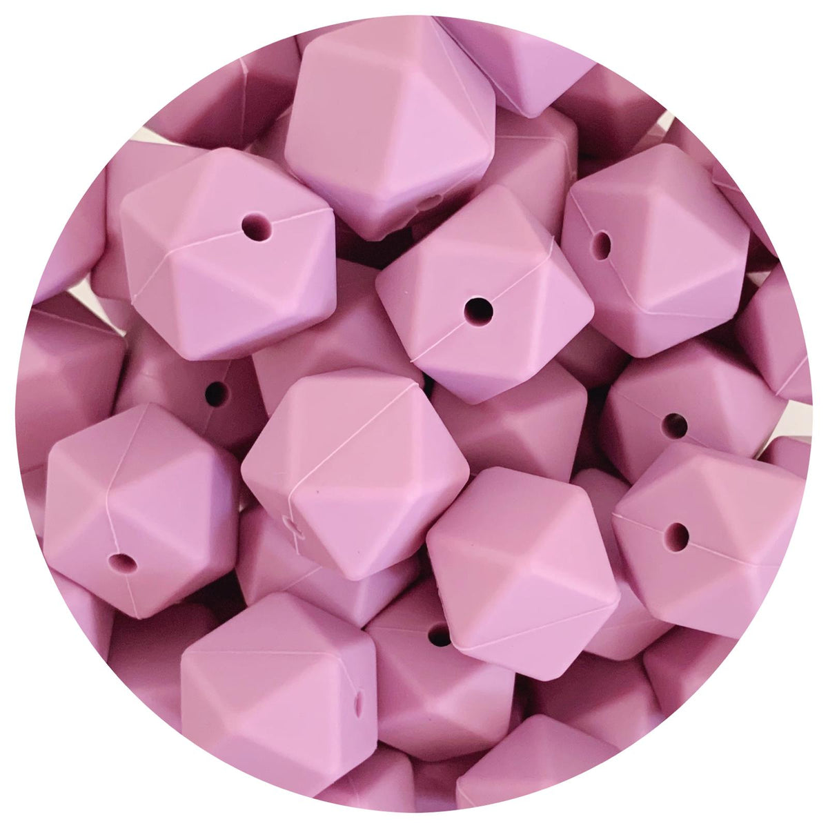 Mauve - 17mm Hexagon - 10 Beads