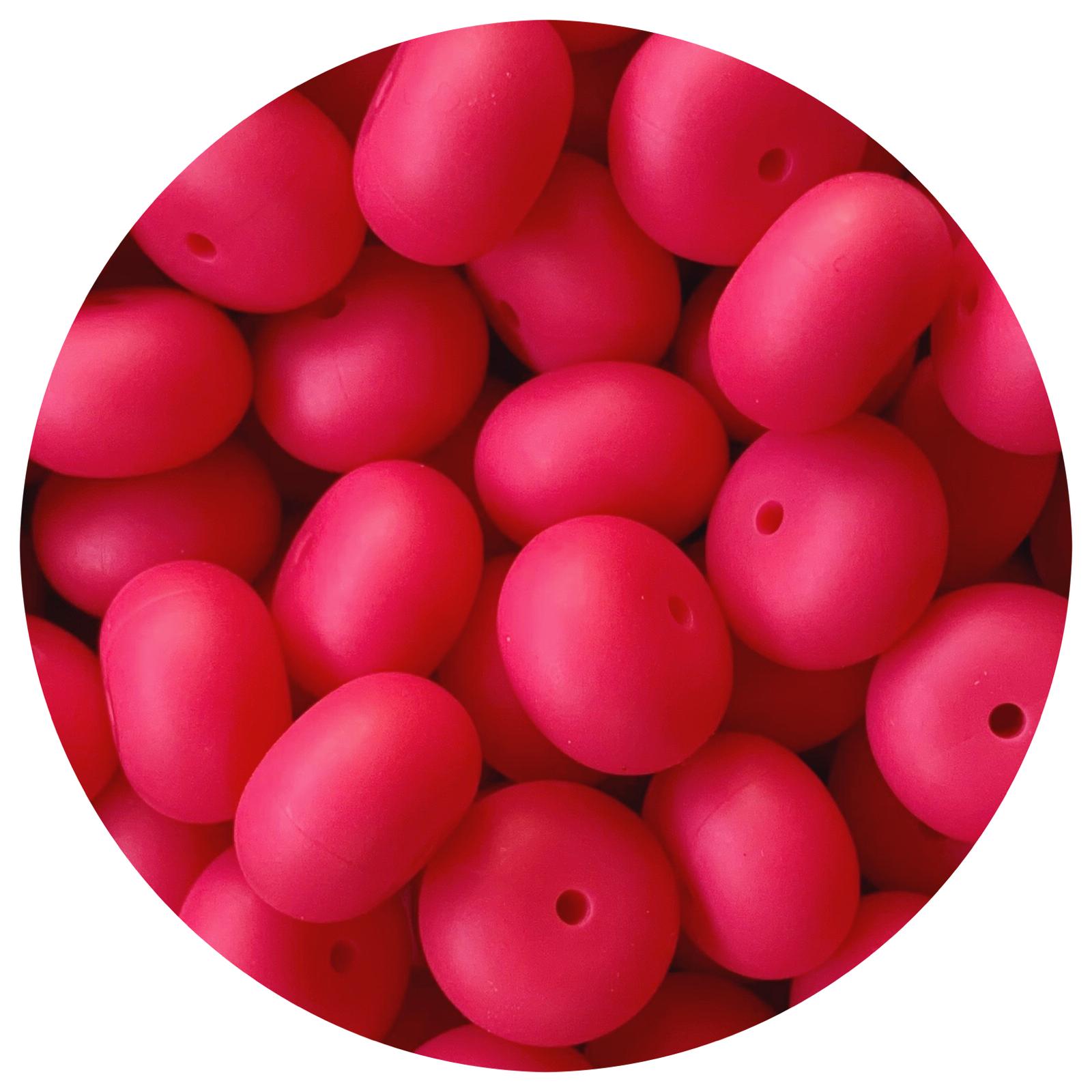Raspberry - 22mm Abacus Silicone Beads - 5 Beads