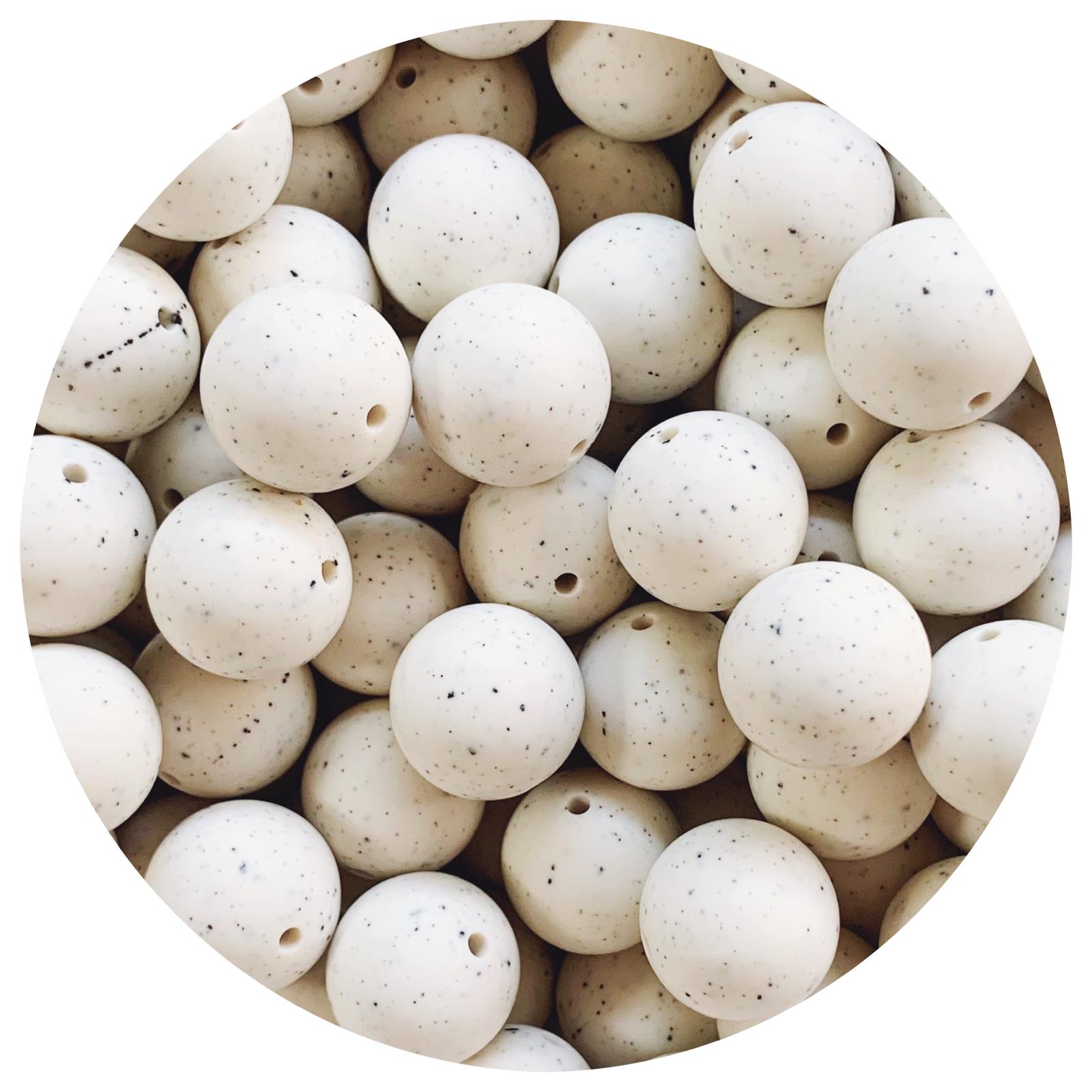 Linen Speckled - 19mm round - 5 Beads