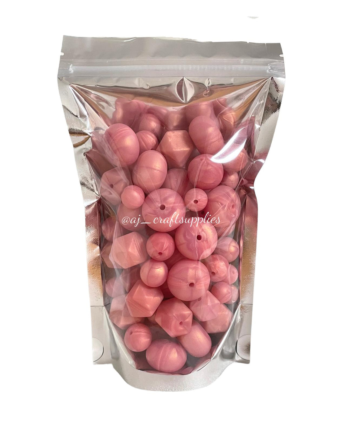 Pearl Rose Shimmer - Single Colour Variety Pack - 80 Silicone Beads