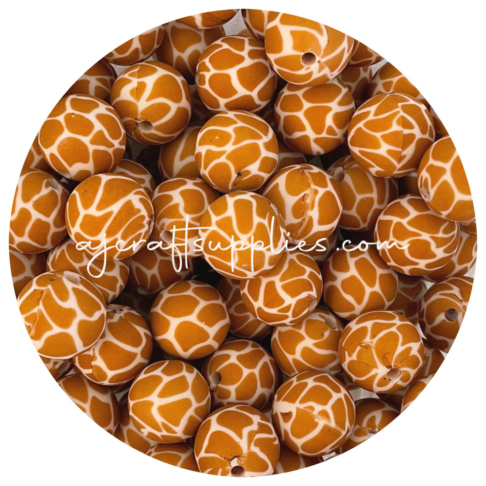 Giraffe - 15mm round - 10 beads