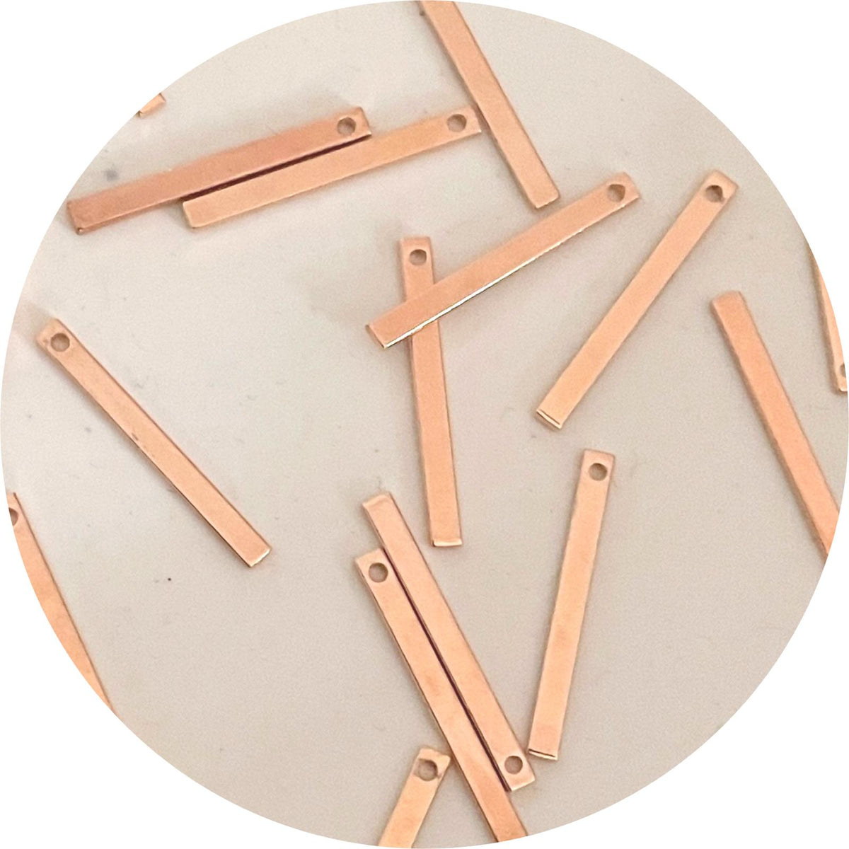 20mm Skinny Bar Charm - Rose Gold - 2 pcs - BS1199
