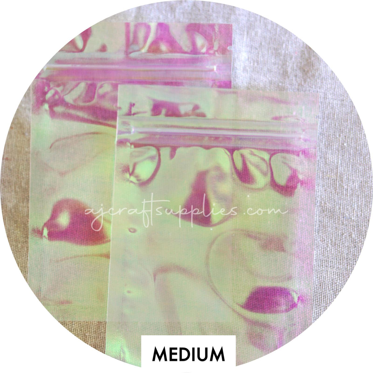 Pink Holographic (Translucent) Pouch - Medium - Each