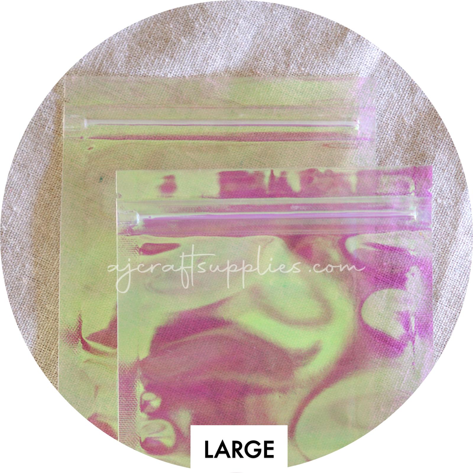 Pink Holographic (Translucent) Pouch - Large - Each