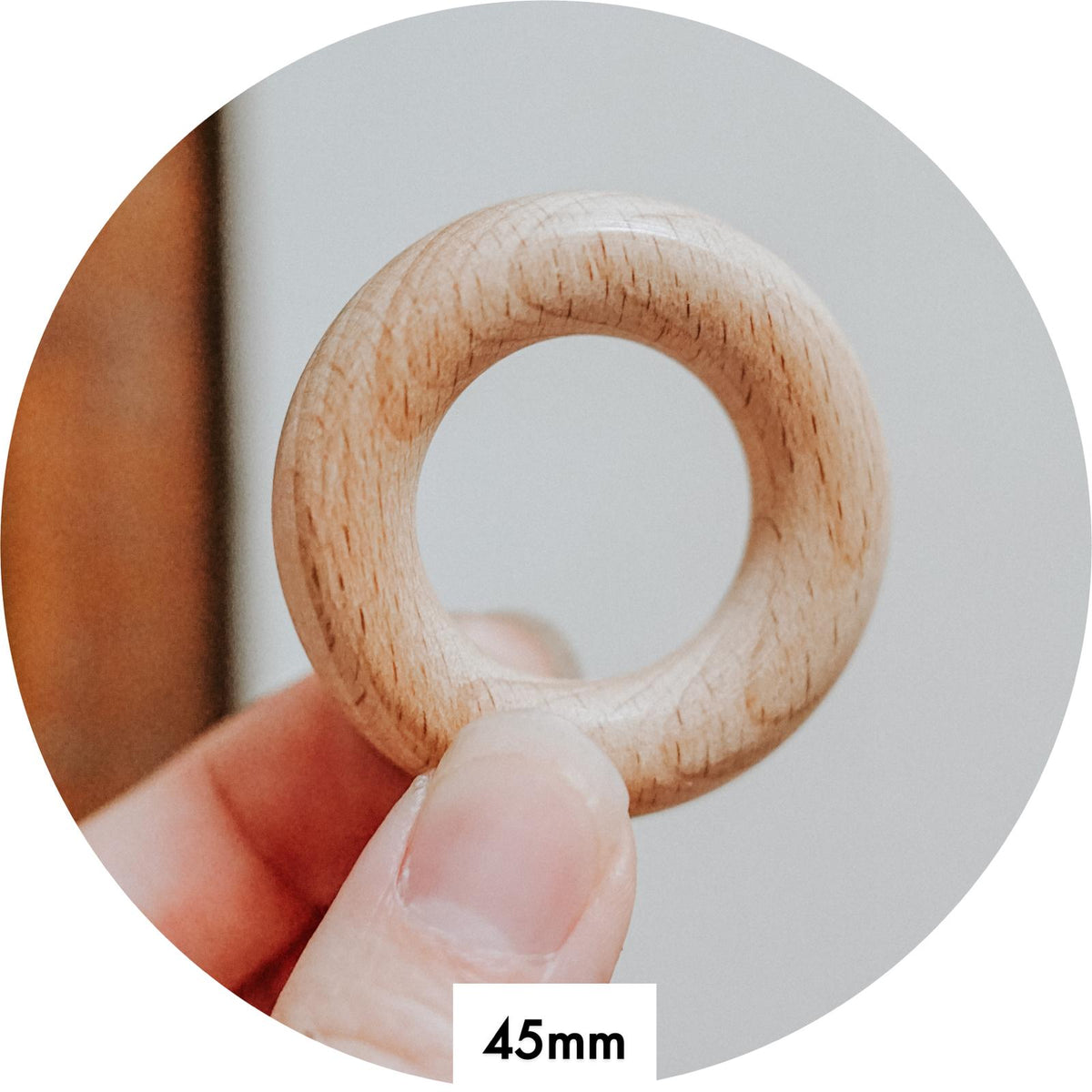 *CLEARANCE* Beech Wood Rings - 45mm - 10 Rings