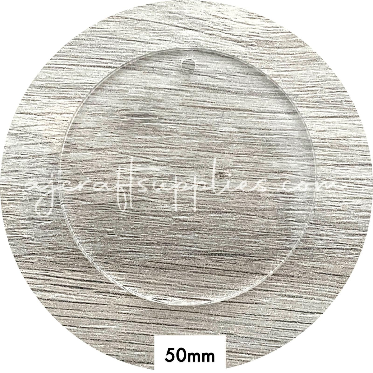 Clear Acrylic Blanks (with one hole) - 50mm Round Circle - Each