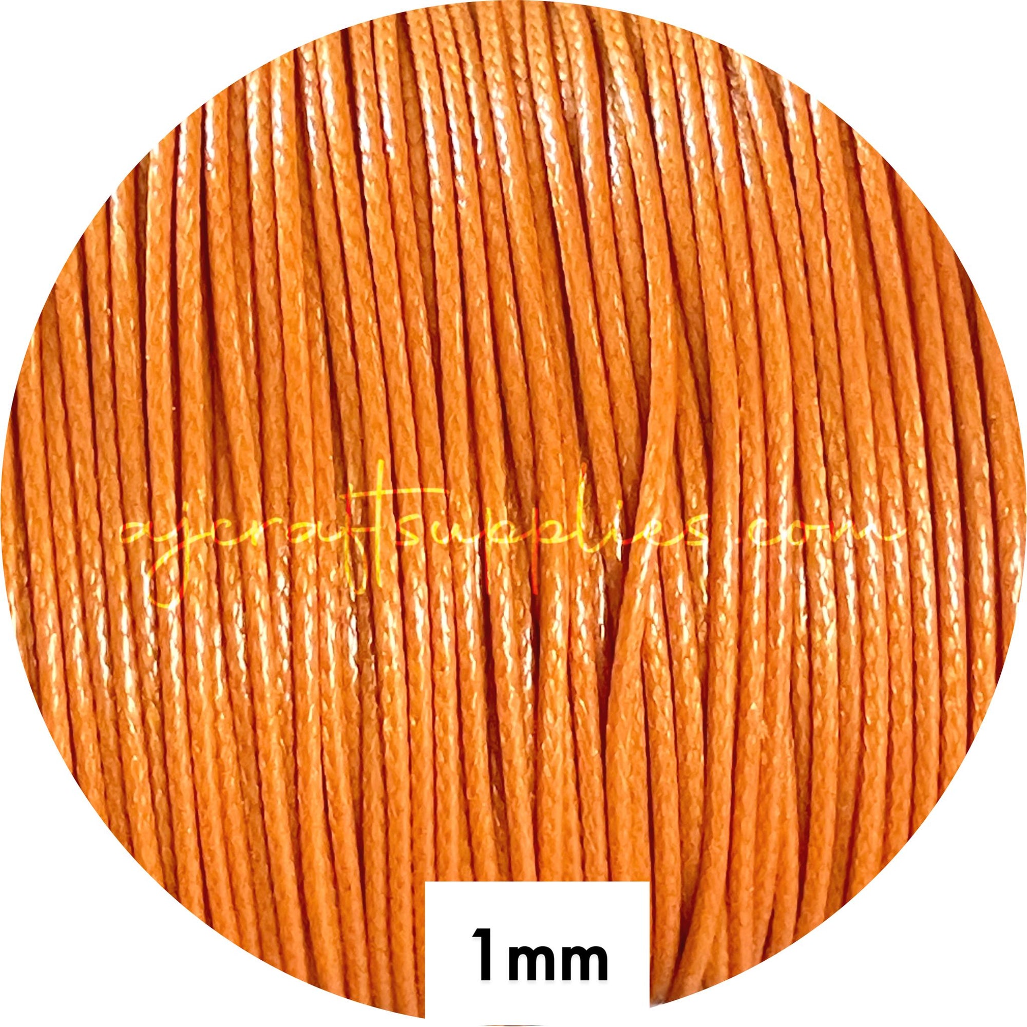 *CLEARANCE* Light Tan - 1mm Waxed Braided Polyester Cord - 5 metres