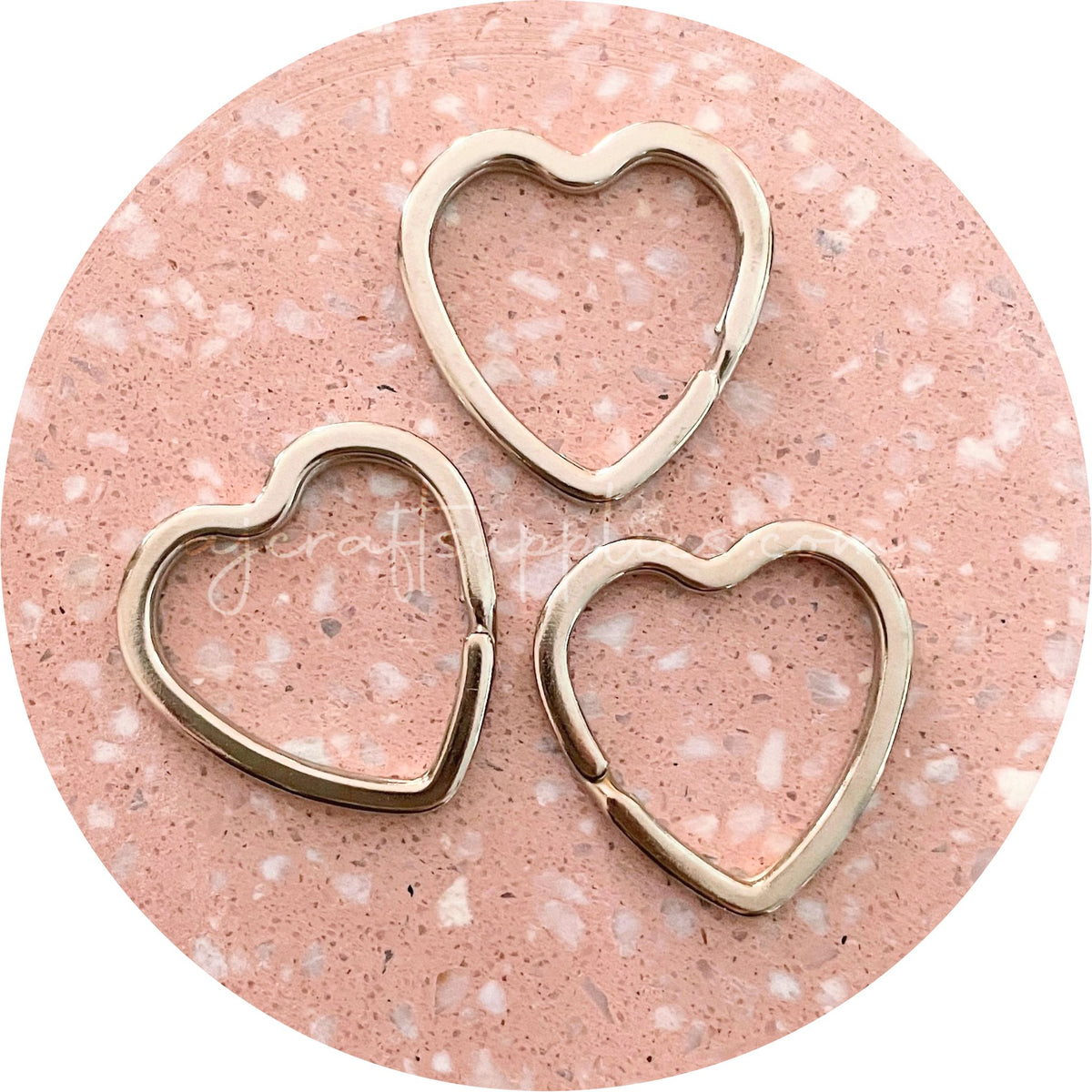 30mm Heart Split Keyring - Silver - 5 Rings