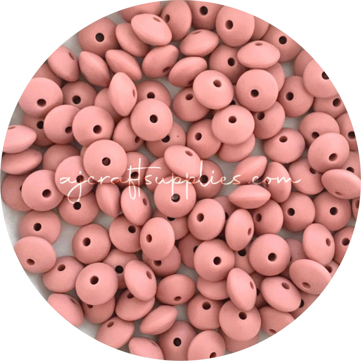 Dusty Rose - 12mm Mini Saucer - Each