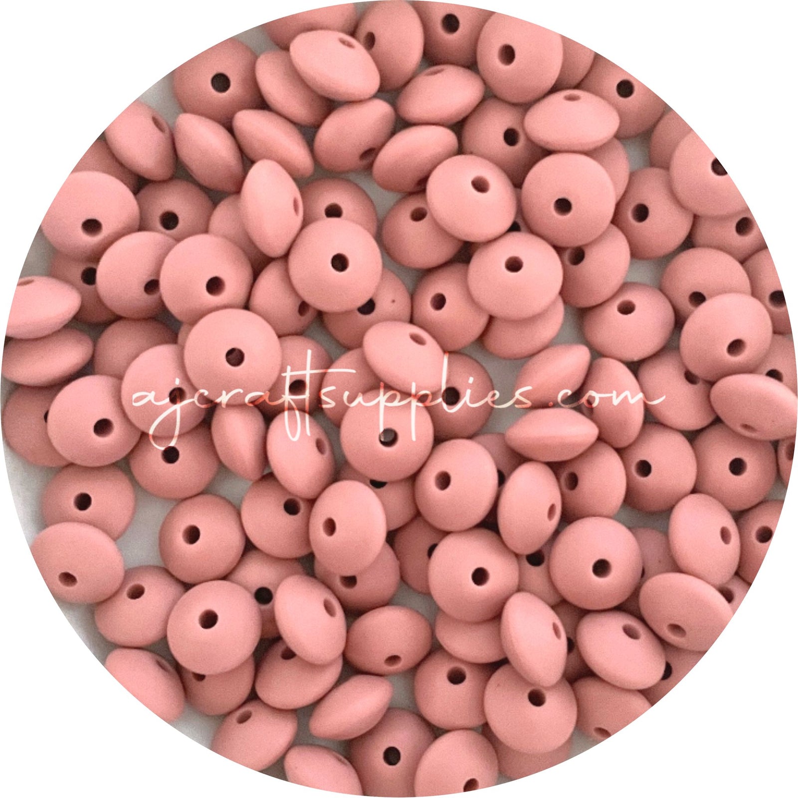 Dusty Rose - 12mm Mini Saucer - Each