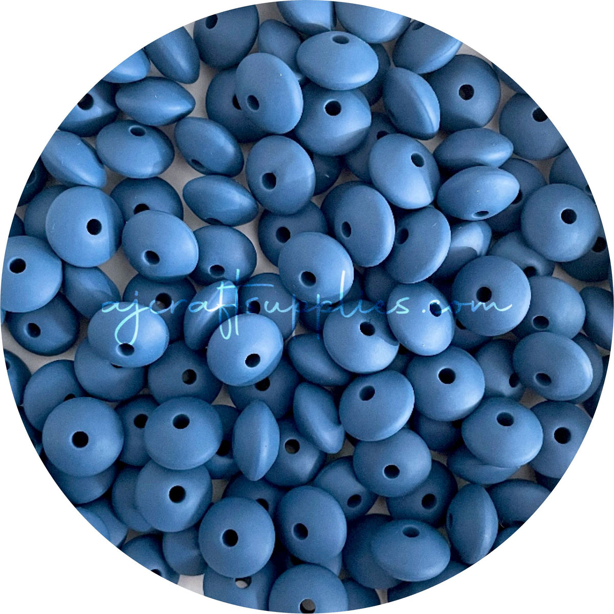 Denim Blue - 12mm Mini Saucer - Each