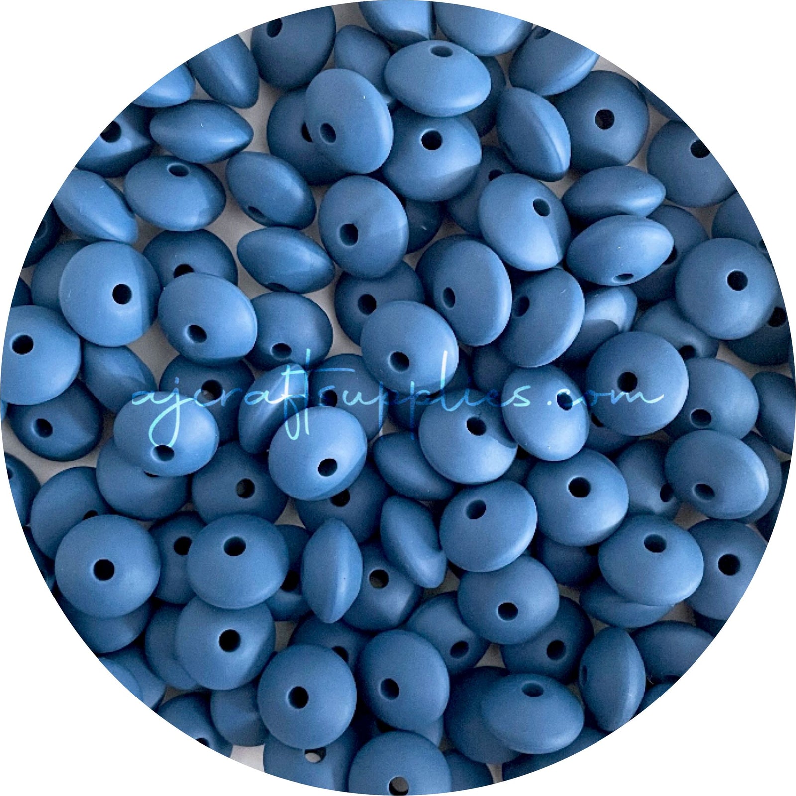 Denim Blue - 12mm Mini Saucer - Each