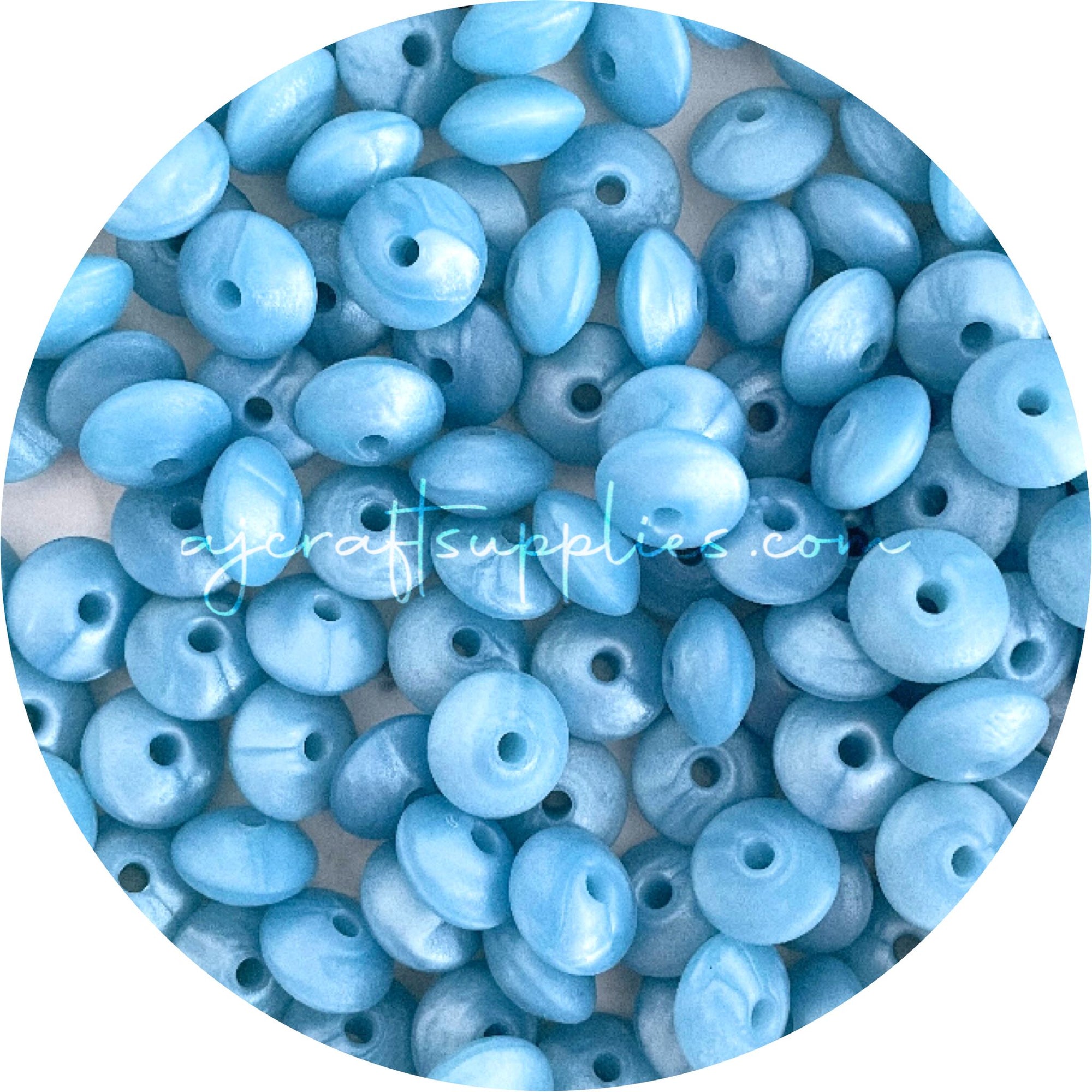 Pearl Blue - 12mm Mini Saucer - Each