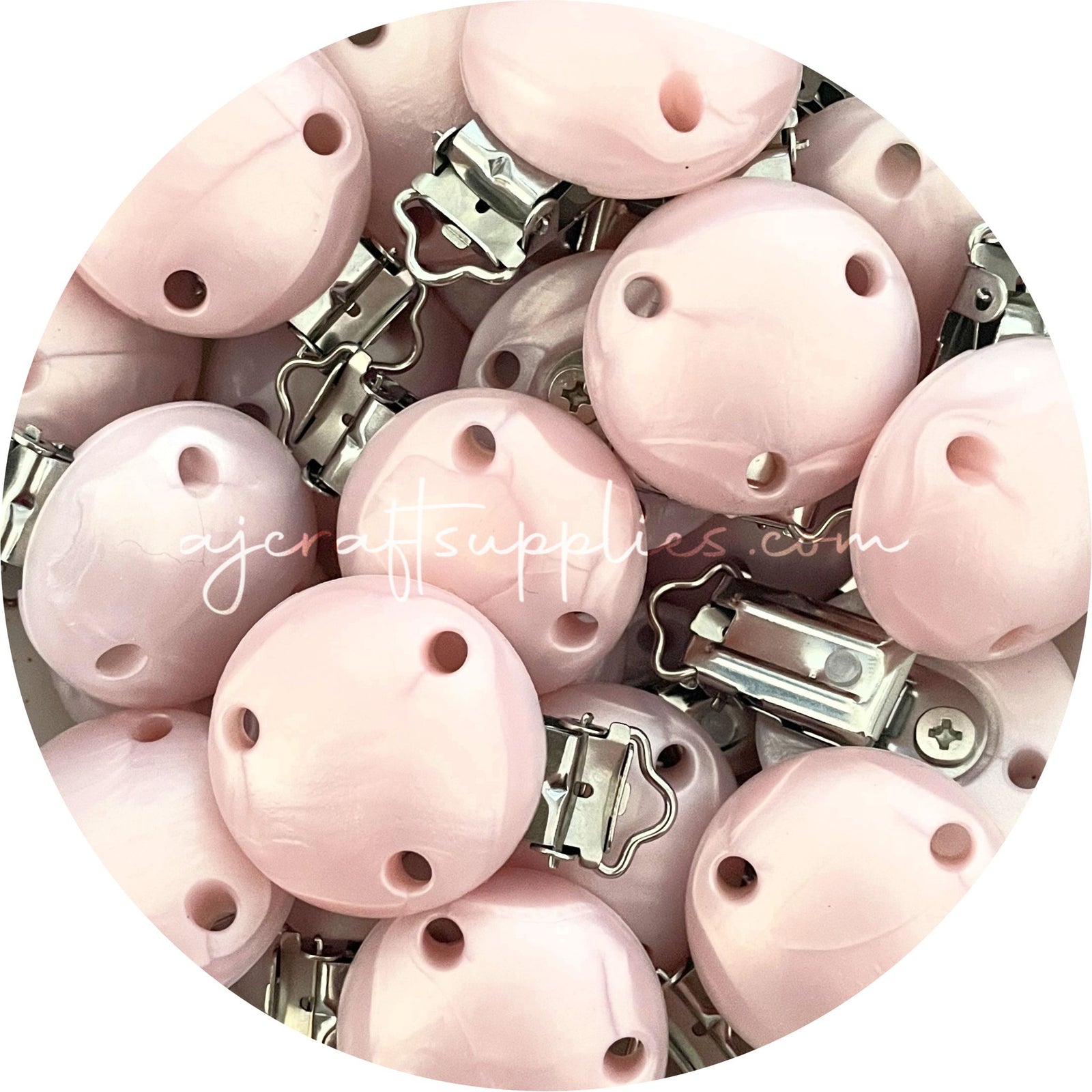 Pearl Blush - Silicone Dummy / Pacifier Clip - Each