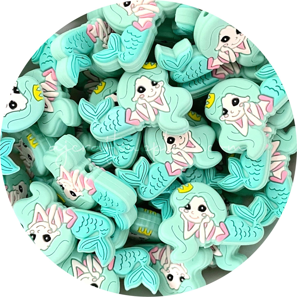 Mermaid Silicone Beads - CHOOSE YOUR COLOUR - 2 beads