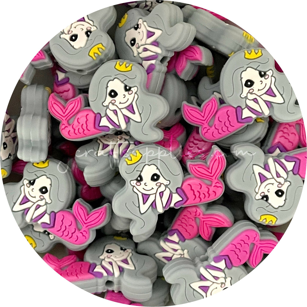 Mermaid Silicone Beads - CHOOSE YOUR COLOUR - 2 beads