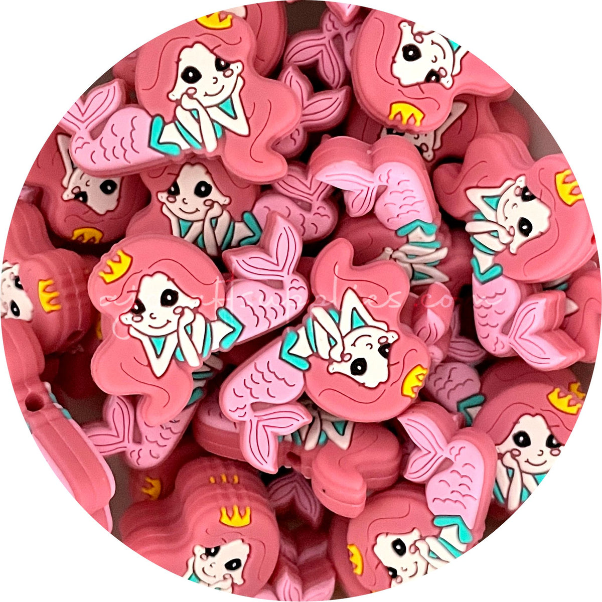 Mermaid Silicone Beads - CHOOSE YOUR COLOUR - 2 beads