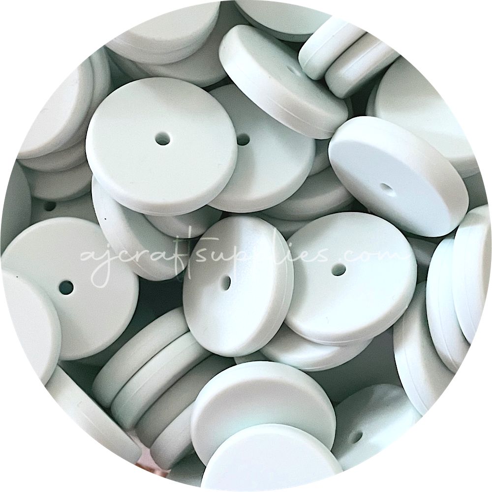 Seabreeze - 25mm Flat Coin Silicone Beads - 5 beads