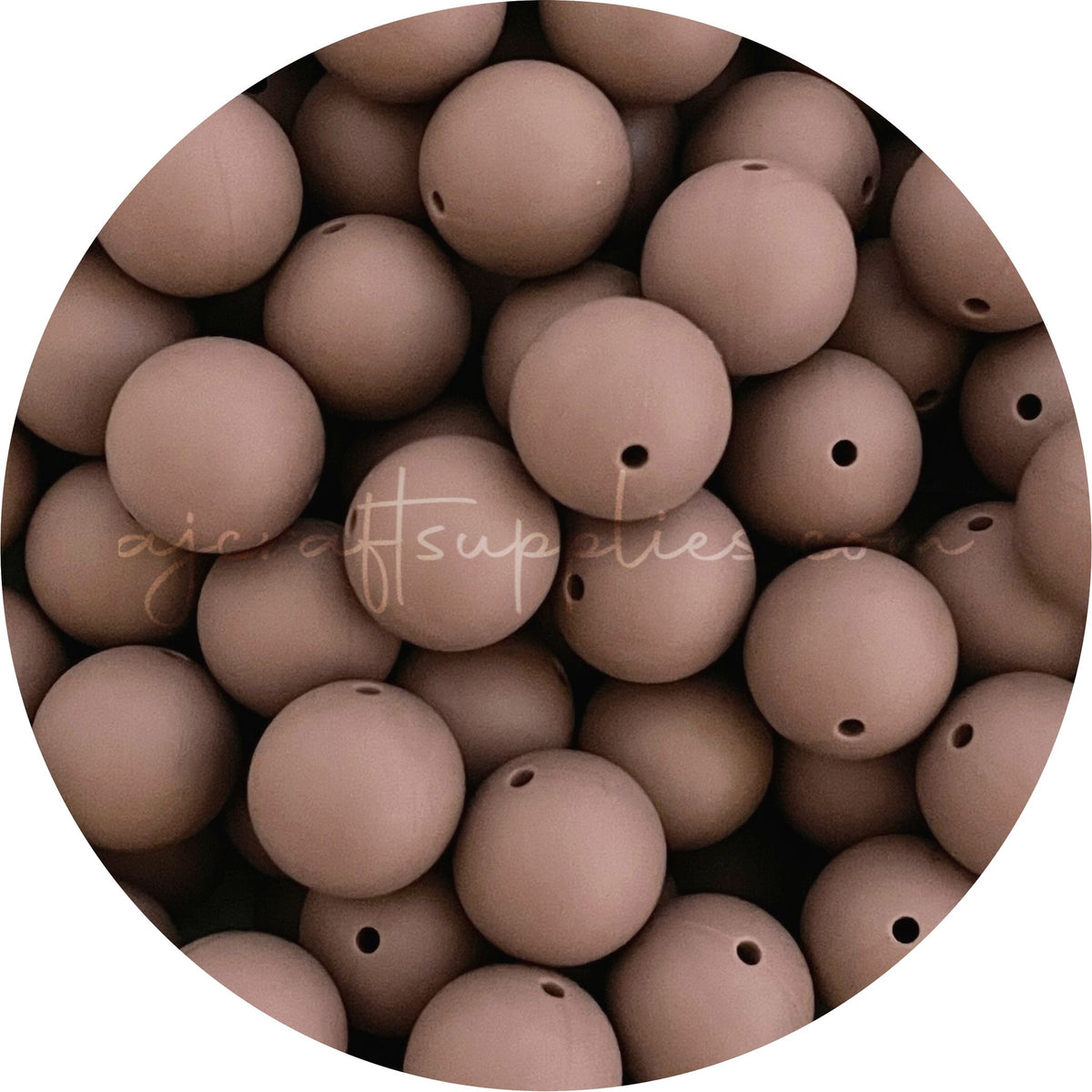 Mocha - 19mm round - 5 Beads