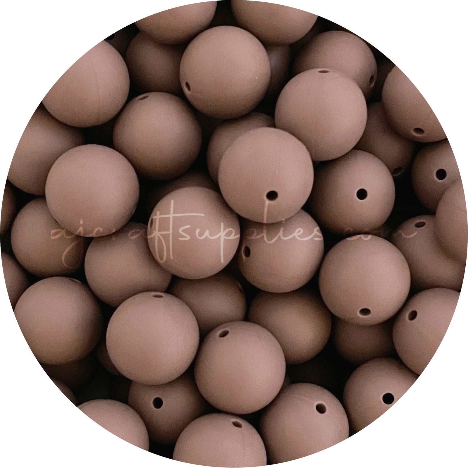 Mocha - 19mm round - 5 Beads