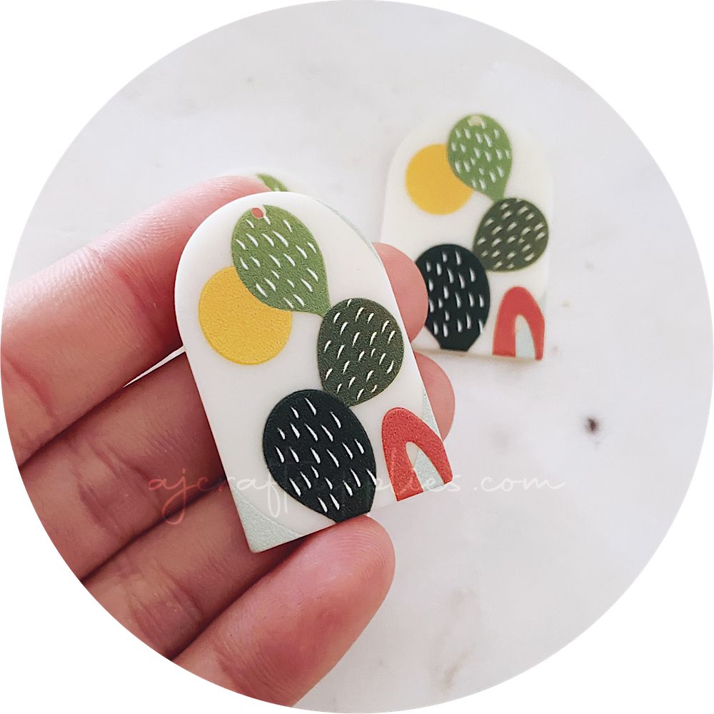 Green Cactus Arch Acrylic Charm - Each