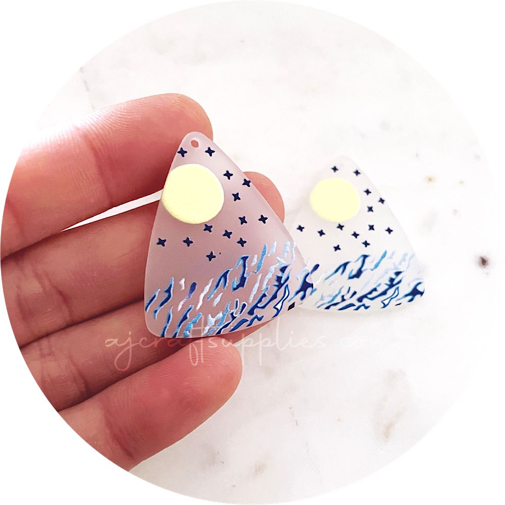 Waves Scene Triangle Acrylic Charm - Each