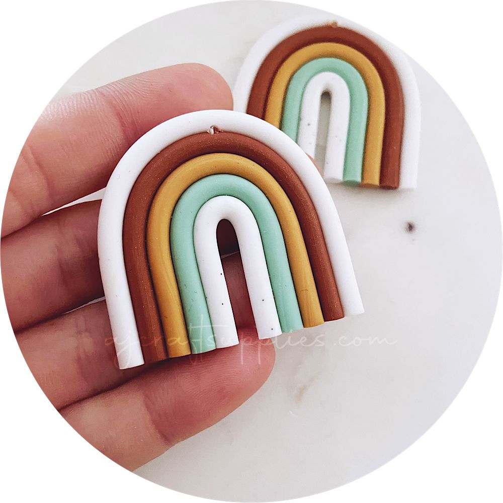 Colourful Rainbow Arch Clay Charm - Boho - Each