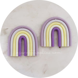 Colourful Rainbow Arch Clay Charm - Purple - Each