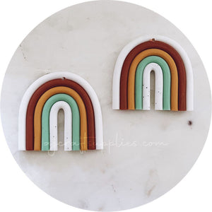 Colourful Rainbow Arch Clay Charm - Boho - Each