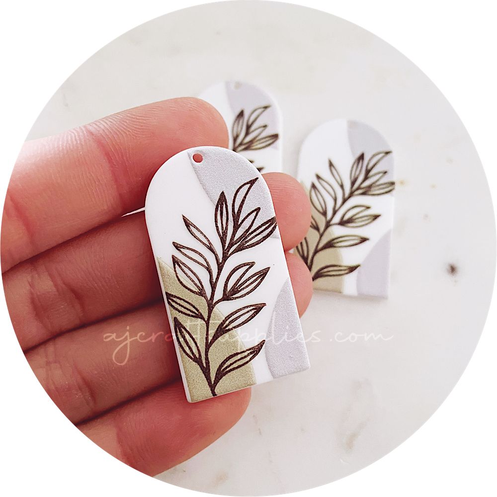 Fern Outline Arch Acrylic Charm - Each