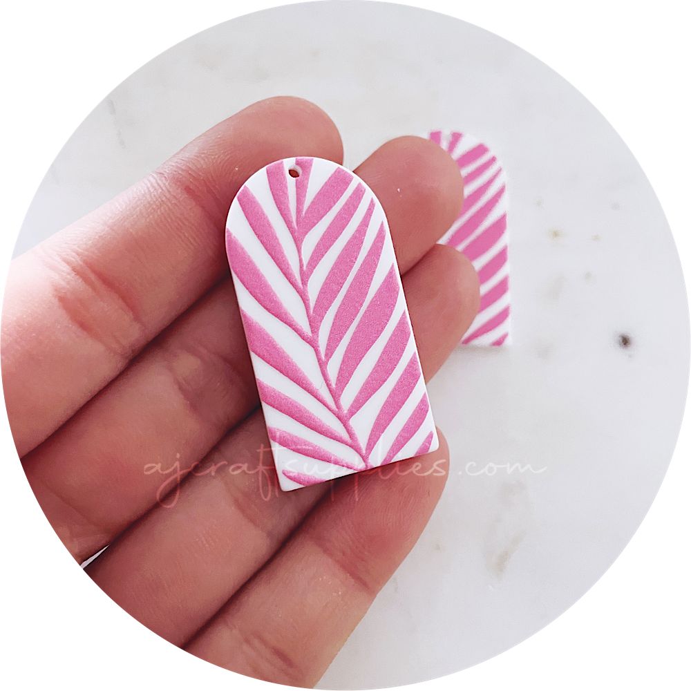 Pink Fern Arch Acrylic Charm - Each