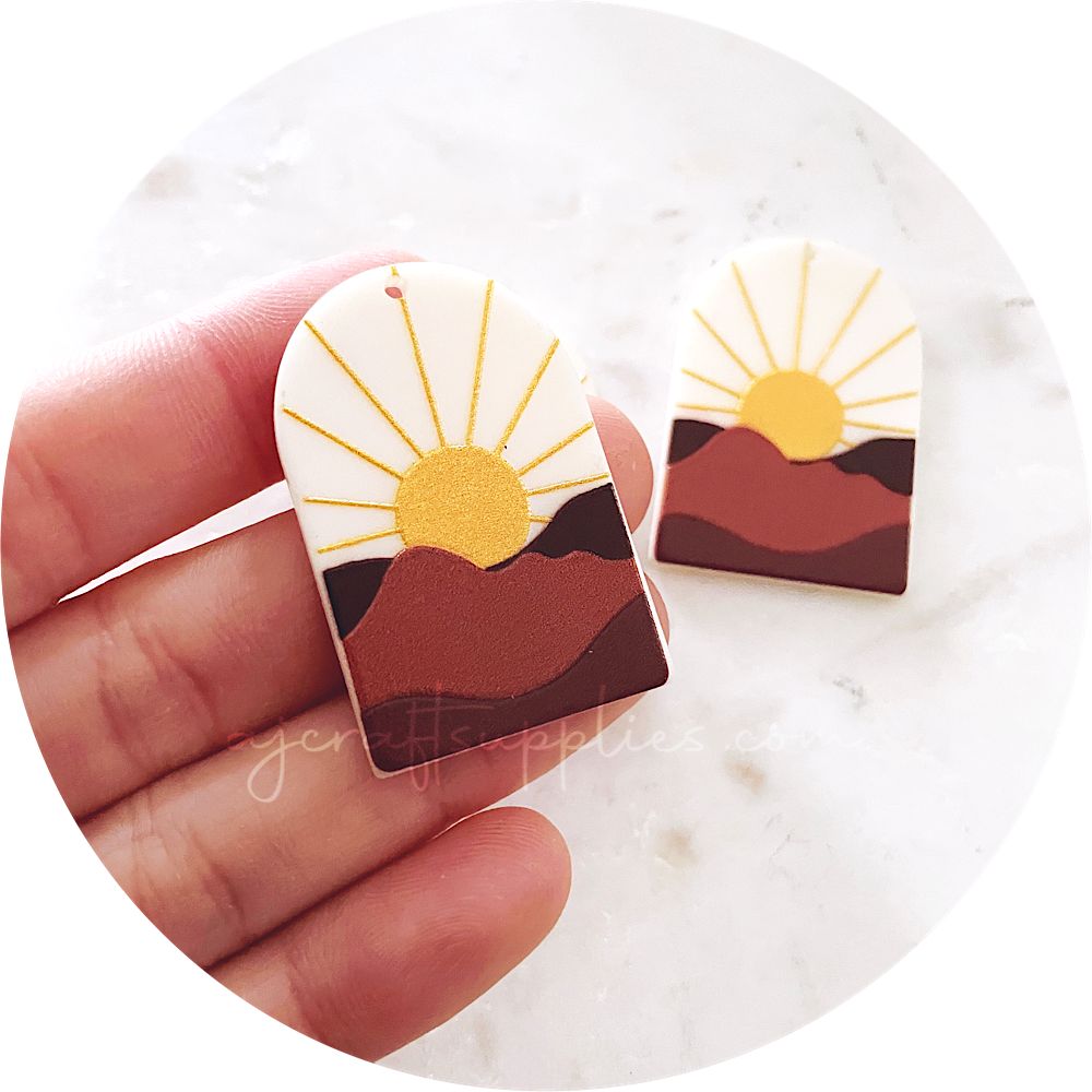 Big Sun Rays Arch Acrylic Charm - Each