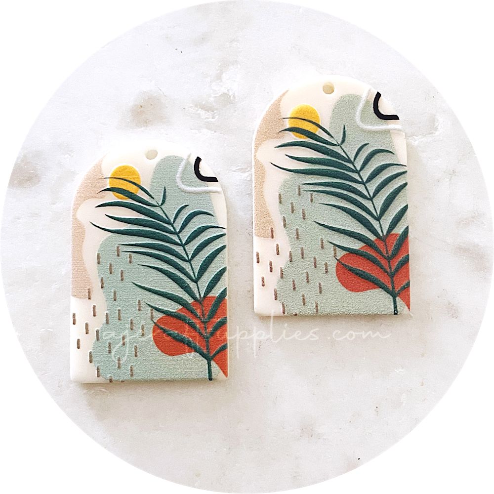 Green Fern Arch Acrylic Charm - Each